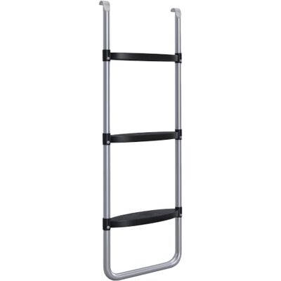 SPORTNOW Trampolineschaal met 3 of 2 treden, trappen, horizontale brede treden, universele haak, capaciteit 120 kg, zilver SPORTNOW Trampolineschaal met 3 of 2 treden, trappen, horizontale brede treden, universele haak, capaciteit 120 kg, zilver
