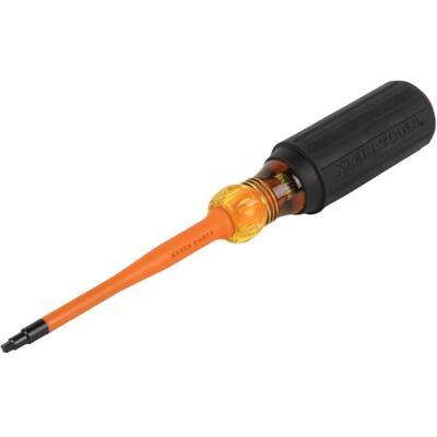 KLEIN TOOLS Geïsoleerde schroevendraaier, 1000 V Slim Profile Tip, 2 vierkante met 4-inch Shank, Cushion-Grip Handvat Klein Gereedschap 6944INS KLEIN TOOLS Geïsoleerde schroevendraaier, 1000 V Slim Profile Tip, 2 vierkante met 4-inch Shank, Cushion-Grip Handvat Klein Gereedschap 6944INS