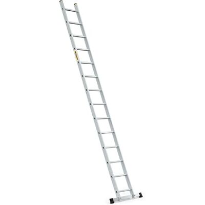 DRABEST Pro Aluminium ladder 1x14 met haak voor ladder maximale belasting 150 kg antislip voeten, gering gewicht, corrosiebestendig EN131 DRABEST Pro Aluminium ladder 1x14 met haak voor ladder maximale belasting 150 kg antislip voeten, gering gewicht, corrosiebestendig EN131