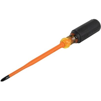 KLEIN TOOLS Geïsoleerde schroevendraaier, 1000 V Slim Profile Tip, 2 Phillips met 6 inch Shank, Cushion-Grip Handvat Klein gereedschap 6936INS KLEIN TOOLS Geïsoleerde schroevendraaier, 1000 V Slim Profile Tip, 2 Phillips met 6 inch Shank, Cushion-Grip Handvat Klein gereedschap 6936INS