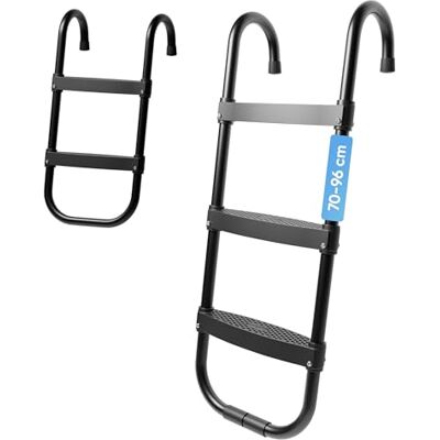 Björn&Schiller Trampoline Ladder, in hoogte verstelbare trapladder voor trampoline (70-96 cm), universeel, 3 treden, antislip, stabiele bevestiging, weerbestendig, eenvoudige montage Björn&Schiller Trampoline Ladder, in hoogte verstelbare trapladder voor trampoline (70-96 cm), universeel, 3 treden, antislip, stabiele bevestiging, weerbestendig, eenvoudige montage