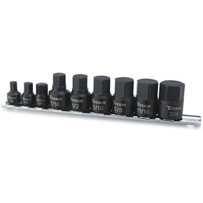Titan TIT16140 0,25 inch Stubby Sae Hex Bit Socket Set 9 pi-ces Titan TIT16140 0,25 inch Stubby Sae Hex Bit Socket Set 9 pi-ces