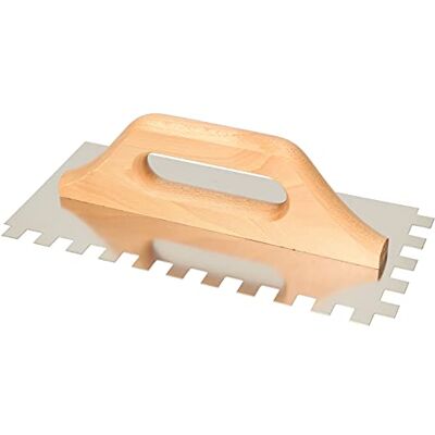 KOTARBAU ® Roestvrijstalen getande troffel 280 x 130 mm 12 x 12 mm met houten handvat KOTARBAU ® Roestvrijstalen getande troffel 280 x 130 mm 12 x 12 mm met houten handvat