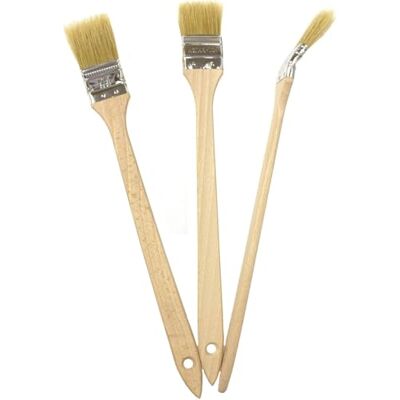 EFO 3 stuks 36 mm schuine kwasten, lange steel borstel met mix van natuurlijke en synthetische borstelharen, radiatorborstel voor moeilijk bereikbare plaatsen, houten handvat EFO 3 stuks 36 mm schuine kwasten, lange steel borstel met mix van natuurlijke en synthetische borstelharen, radiatorborstel voor moeilijk bereikbare plaatsen, houten handvat
