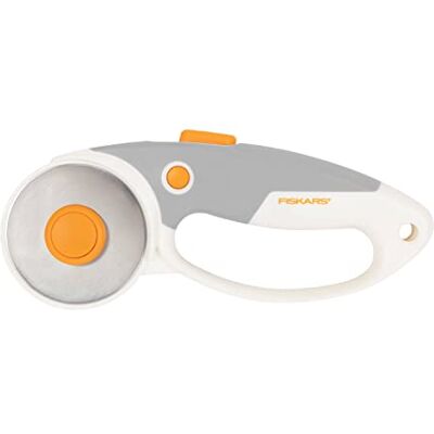 Fiskars Draaibare titanium snijder, roterend lemmet met lusgreep, voor rechts- en linkshandigen, diameter lemmet: 60 mm, oranje/wit/grijs, 1066040 Fiskars Draaibare titanium snijder, roterend lemmet met lusgreep, voor rechts- en linkshandigen, diameter lemmet: 60 mm, oranje/wit/grijs, 1066040