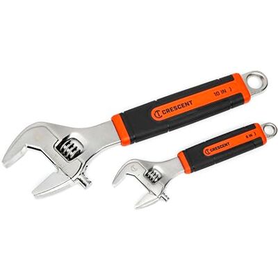 Crescent Set van 2 verstelbare sleutels met gevoerde handgreep van 15,2 cm en 25,4 cm AC3610CVS Crescent Set van 2 verstelbare sleutels met gevoerde handgreep van 15,2 cm en 25,4 cm AC3610CVS