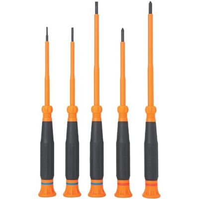 KLEIN TOOLS 85615INS 5 stuks mini-precisieschroevendraaier, geïsoleerde schroevendraaier 1000 V met (2) Phillips en (3) sleufpunten, 5 stuks KLEIN TOOLS 85615INS 5 stuks mini-precisieschroevendraaier, geïsoleerde schroevendraaier 1000 V met (2) Phillips en (3) sleufpunten, 5 stuks