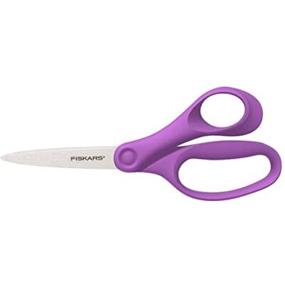 Fiskars Schoolschaar, kinderschaar vanaf 12 jaar, rechtshandig, totale lengte: 18 cm, roestvrijstalen messen, paars, 1067857 Fiskars Schoolschaar, kinderschaar vanaf 12 jaar, rechtshandig, totale lengte: 18 cm, roestvrijstalen messen, paars, 1067857