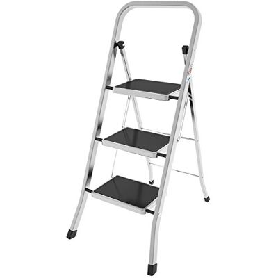 Colombo Cosy & Trendy G110AT3W trapladder, 3 treden, antislip, aluminium, max. 150 kg Colombo Cosy & Trendy G110AT3W trapladder, 3 treden, antislip, aluminium, max. 150 kg