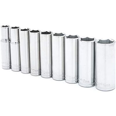 Crescent CSAS7N 9 stuks diepe metrische dopsleutels 3/8 inch 6-punts drive Crescent CSAS7N 9 stuks diepe metrische dopsleutels 3/8 inch 6-punts drive
