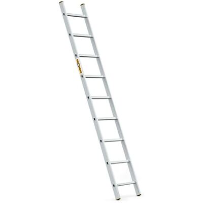 DRABEST Pro Aluminium ladder 1x9 met haak voor ladder maximale belasting 150 kg antislip voeten, gering gewicht, corrosiebestendig EN131 DRABEST Pro Aluminium ladder 1x9 met haak voor ladder maximale belasting 150 kg antislip voeten, gering gewicht, corrosiebestendig EN131