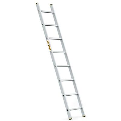DRABEST Pro Aluminium ladder 1x8 met haak voor ladder maximale belasting 150 kg antislip voeten, gering gewicht, corrosiebestendig EN131 DRABEST Pro Aluminium ladder 1x8 met haak voor ladder maximale belasting 150 kg antislip voeten, gering gewicht, corrosiebestendig EN131