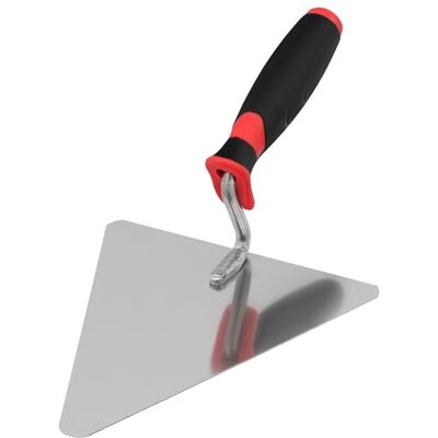 KOTARBAU ® Driehoekige troffel van roestvrij staal, 180 mm x 118 mm, metselaarspatel met kunststof handgreep, stucspatel, onmisbaar voor metselwerk KOTARBAU ® Driehoekige troffel van roestvrij staal, 180 mm x 118 mm, metselaarspatel met kunststof handgreep, stucspatel, onmisbaar voor metselwerk