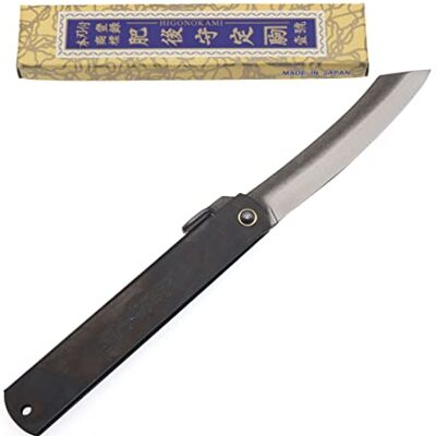 HIGO NO KAMI Japanse Higonokami Zenkou Opvouwbaar Zakmes, Koolstofstaal, Handgemaakt In Japan door Nagao Kanekoma, Zwart, Huishoudelijk Werk, Sculptuur, Trimmen (Large) HIGO NO KAMI Japanse Higonokami Zenkou Opvouwbaar Zakmes, Koolstofstaal, Handgemaakt In Japan door Nagao Kanekoma, Zwart, Huishoudelijk Werk, Sculptuur, Trimmen (Large)