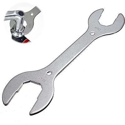 YANJINGHE Fietshelmsleutel, moersleutel voor fiets, 30 32 36 40 mm dubbele sleutel, naafkegelsleutels, metrisch, voor mountainbike, fiets, mountainbike (zilver) YANJINGHE Fietshelmsleutel, moersleutel voor fiets, 30 32 36 40 mm dubbele sleutel, naafkegelsleutels, metrisch, voor mountainbike, fiets, mountainbike (zilver)