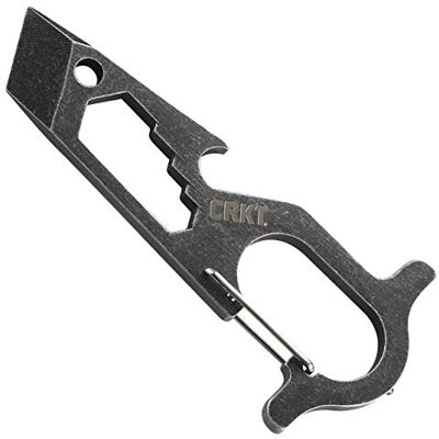 CRKT Pryma 9011 Compact en licht multifunctioneel gereedschap van roestvrij staal met naaivoet, inbussleutel, flesopener, glasbreker en karabijnhaak CRKT Pryma 9011 Compact en licht multifunctioneel gereedschap van roestvrij staal met naaivoet, inbussleutel, flesopener, glasbreker en karabijnhaak