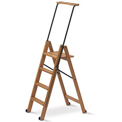 Arredamenti Italia AR_IT- 170/4 Tuscania ladder met 4 stappen, opvouwbaar, massief beuken, kersenkleur Arredamenti Italia AR_IT- 170/4 Tuscania ladder met 4 stappen, opvouwbaar, massief beuken, kersenkleur