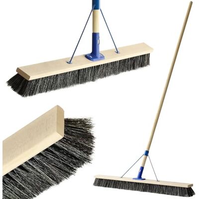 KADAX Straatbezem met lange houten handgreep, breed en robuust, industriële schuurborstel voor vloer en binnenplaats (100 cm) KADAX Straatbezem met lange houten handgreep, breed en robuust, industriële schuurborstel voor vloer en binnenplaats (100 cm)
