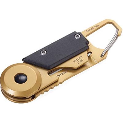 TROIKA Egon Uniseks mini-gereedschap voor volwassenen, goud/zwart, 86 x 25 x 10 mm TROIKA Egon Uniseks mini-gereedschap voor volwassenen, goud/zwart, 86 x 25 x 10 mm
