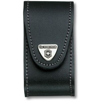 Victorinox Taschenmesser-accessoireriem, leer, met klittenbandsluiting, opslag voor grote zakmes, zwart Victorinox Taschenmesser-accessoireriem, leer, met klittenbandsluiting, opslag voor grote zakmes, zwart