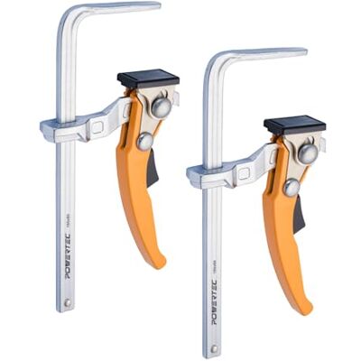 POWERTEC 71542V snelspanratel tafelklem voor MFT-systeem en geleiderail, capaciteit 17 inch (178 mm), keeldiepte 2-3/8 inch, 2 stuks POWERTEC 71542V snelspanratel tafelklem voor MFT-systeem en geleiderail, capaciteit 17 inch (178 mm), keeldiepte 2-3/8 inch, 2 stuks