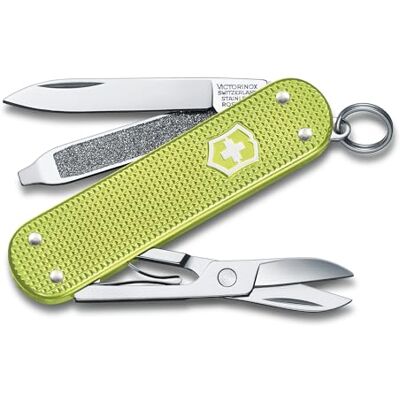Victorinox Taschenmesser Classic SD Alox (5 functies, schijf, nagelfeile, schere), klein, limoen, 0,6221.241G, limoen twist, 58 mm Victorinox Taschenmesser Classic SD Alox (5 functies, schijf, nagelfeile, schere), klein, limoen, 0,6221.241G, limoen twist, 58 mm