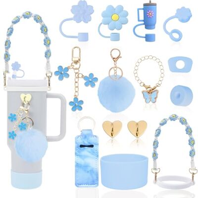 LUOJINYI Stanley Set van 15 accessoires voor kopjes van 800 ml tot 1100 ml, blauwe accessoires (bekers niet inbegrepen) LUOJINYI Stanley Set van 15 accessoires voor kopjes van 800 ml tot 1100 ml, blauwe accessoires (bekers niet inbegrepen)