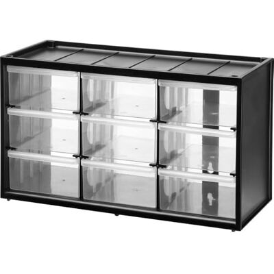 Stanley CABLEPELADO opbergdoos voor munten met 9 schuifladen Compacte polypropyleen behuizing met 9 laden met hoge dichtheid voor het opbergen van schroeven, afdichtingen en Stanley CABLEPELADO opbergdoos voor munten met 9 schuifladen Compacte polypropyleen behuizing met 9 laden met hoge dichtheid voor het opbergen van schroeven, afdichtingen en