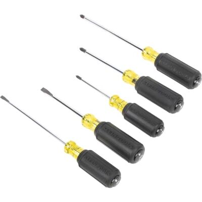 KLEIN TOOLS 85805 Amerikaanse schroevendraaierset, veelzijdig inzetbaar, precisiebewerkte bits, (3) Phillips, (2) sleuf, antislip handgreep, 5 stuks KLEIN TOOLS 85805 Amerikaanse schroevendraaierset, veelzijdig inzetbaar, precisiebewerkte bits, (3) Phillips, (2) sleuf, antislip handgreep, 5 stuks