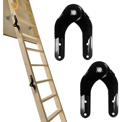 mimzemamz 2 stuks intrekbare scharnieren voor zolderladder, reserveonderdelen voor aluminium ladder, accessoires voor het restaureren van oude zolderladders, zwart mimzemamz 2 stuks intrekbare scharnieren voor zolderladder, reserveonderdelen voor aluminium ladder, accessoires voor het restaureren van oude zolderladders, zwart