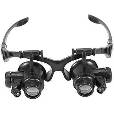 FILFEEL Vergrootglas dragen vergrotende lens, dubbel oog sieraden horloge reparatie vergrootglas bril FILFEEL Vergrootglas dragen vergrotende lens, dubbel oog sieraden horloge reparatie vergrootglas bril