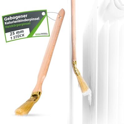 ToolSpace Radiatorkwast, gebogen, 25 mm, lange steel, 34 cm, natuurlijke borstelharen, varkenshout, massief beukenhout, voor het schilderen van moeilijk bereikbare gebieden, muren, hoeken, slangen ToolSpace Radiatorkwast, gebogen, 25 mm, lange steel, 34 cm, natuurlijke borstelharen, varkenshout, massief beukenhout, voor het schilderen van moeilijk bereikbare gebieden, muren, hoeken, slangen