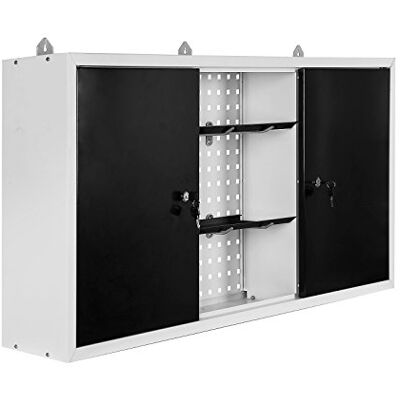 WilTec Werkplaatskast 600 x 1200 x 190 mm, wandgereedschapskast, grijs, opbergrek, afsluitbaar, gatenwand WilTec Werkplaatskast 600 x 1200 x 190 mm, wandgereedschapskast, grijs, opbergrek, afsluitbaar, gatenwand