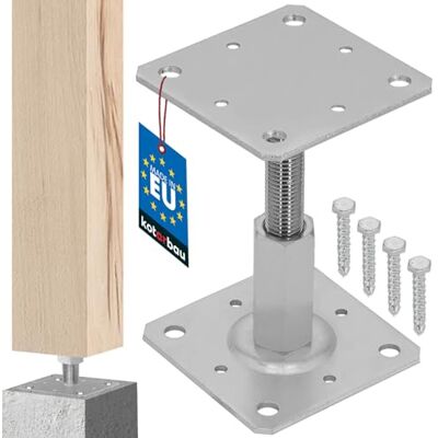 KOTARBAU ® Verstelbare voet – paalhouder – verzinkt staal – 110 x 110 mm – zilver – verstelbare paalvoet – 90-150 mm KOTARBAU ® Verstelbare voet – paalhouder – verzinkt staal – 110 x 110 mm – zilver – verstelbare paalvoet – 90-150 mm