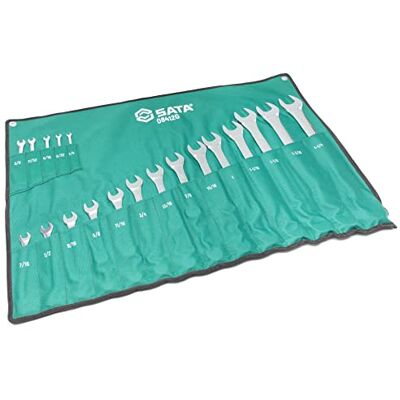 SATA Set van 19 ringsteeksleutels 12 punten SAE-maten 6,35 mm tot 3,8 cm Off-hoek laden ST08412G SATA Set van 19 ringsteeksleutels 12 punten SAE-maten 6,35 mm tot 3,8 cm Off-hoek laden ST08412G