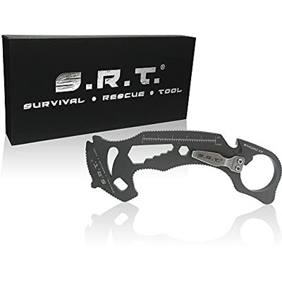 S.R.T. 14 Functies Premium Rescue Tool Survival Reddingsgereedschap Gebruikt door First Rescue Tool Auto Rescue Tool met veiligheidssnijder en veiligheidssnijder, conform S.R.T. 14 Functies Premium Rescue Tool Survival Reddingsgereedschap Gebruikt door First Rescue Tool Auto Rescue Tool met veiligheidssnijder en veiligheidssnijder, conform