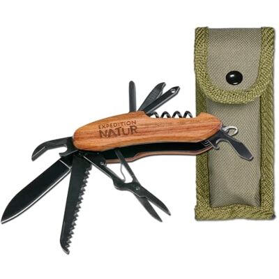 moses Expedition Natur Zakmes voor buiten, met houten handvat, 9-in-1 multifunctioneel gereedschap, voor camping en outdoor, voor kinderen vanaf 8 jaar moses Expedition Natur Zakmes voor buiten, met houten handvat, 9-in-1 multifunctioneel gereedschap, voor camping en outdoor, voor kinderen vanaf 8 jaar