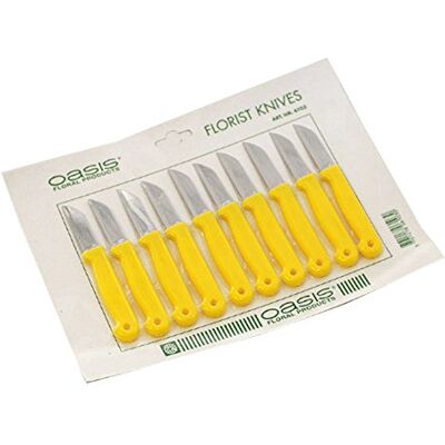 Accessori Vari Set van 10 Oasis messen met geel handvat Accessori Vari Set van 10 Oasis messen met geel handvat