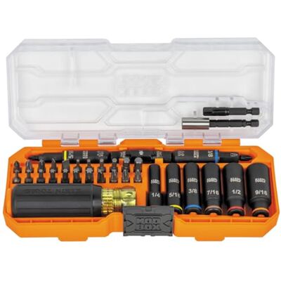 KLEIN TOOLS KNECT 32502HD schroevendraaier- en dopsleutelset met MODbox-behuizing, 41-delig, 26 bits, 6 diepe doppen, accessoires en handgreep KLEIN TOOLS KNECT 32502HD schroevendraaier- en dopsleutelset met MODbox-behuizing, 41-delig, 26 bits, 6 diepe doppen, accessoires en handgreep