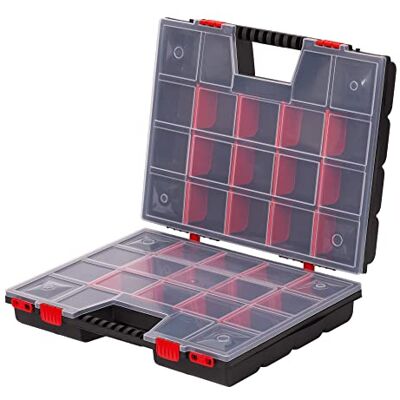 MIVOS Dubbelzijdige opbergdoos, 20 inch, met verstelbare vakken, 2-zijdige organizer, sorteerbox, 490 x 390 x 130 mm, robuuste gereedschapskist voor werkplaats, gemaakt in de EU MIVOS Dubbelzijdige opbergdoos, 20 inch, met verstelbare vakken, 2-zijdige organizer, sorteerbox, 490 x 390 x 130 mm, robuuste gereedschapskist voor werkplaats, gemaakt in de EU