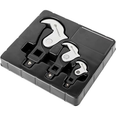 Powerbuilt Set van 3 naaivoetveersleutels, verstelbare sleutel, automatische grootte, universele sleutel, zelfverstelbare sleutel, elektrische handgreepsleutel, opbergbak 642963 Powerbuilt Set van 3 naaivoetveersleutels, verstelbare sleutel, automatische grootte, universele sleutel, zelfverstelbare sleutel, elektrische handgreepsleutel, opbergbak 642963