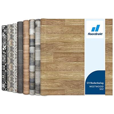 Floordirekt Vloerbedekking CV houtlook pvc-vloer in veel verschillende designs per meter antislip en onderhoudsvriendelijk vinylvloer (100 x 100 cm, Spark Westwood S02) Floordirekt Vloerbedekking CV houtlook pvc-vloer in veel verschillende designs per meter antislip en onderhoudsvriendelijk vinylvloer (100 x 100 cm, Spark Westwood S02)