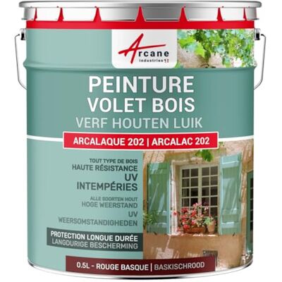 ARCANE INDUSTRIES Houten luikverf, buiten, kleur-0,5 L Baskisch rood Dicht bij RAL 3011- ARCANE INDUSTRIES Houten luikverf, buiten, kleur-0,5 L Baskisch rood Dicht bij RAL 3011-