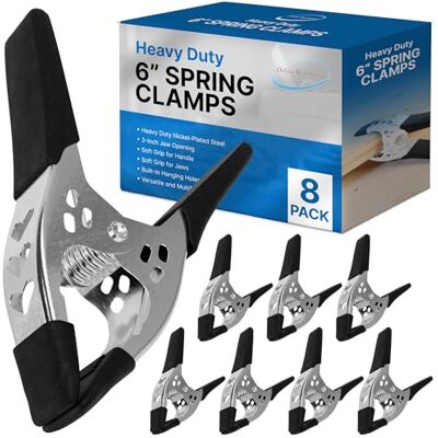 Online Best Service Veertangenset van 8 tot 6 inch, grote veer van zwart metaal, 2,5 inch opening Online Best Service Veertangenset van 8 tot 6 inch, grote veer van zwart metaal, 2,5 inch opening