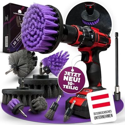 MÓNDOASE 10-delige accuschroevendraaierborstel boorborstel reiniging badkamer, keuken, auto, tegels enz. I Borstelopzetstuk voor boormachine MÓNDOASE 10-delige accuschroevendraaierborstel boorborstel reiniging badkamer, keuken, auto, tegels enz. I Borstelopzetstuk voor boormachine