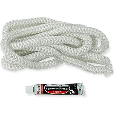 Fermit Afdichtingskoord, deurafdichting, rond, glasvezel, Ø 10 mm, met lijm voor afdichtingskoord tot 1100 °C Fermit Afdichtingskoord, deurafdichting, rond, glasvezel, Ø 10 mm, met lijm voor afdichtingskoord tot 1100 °C