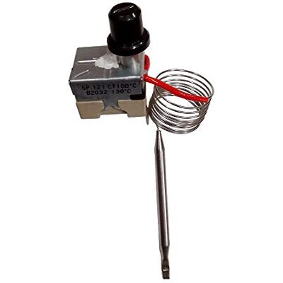 Easyricambi Veiligheidsthermostaat met lang kapiel, 1,5 m, 90/110 graden, handmatig alarm thermostaat voor pelletkachels, open haarden, boilers Easyricambi Veiligheidsthermostaat met lang kapiel, 1,5 m, 90/110 graden, handmatig alarm thermostaat voor pelletkachels, open haarden, boilers