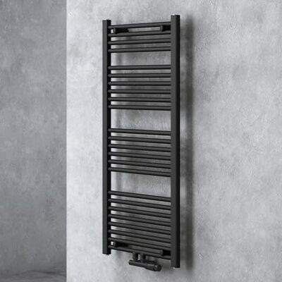 doporro Sogood Badkamerradiator, handdoekdroger, 120 x 50 cm, verticale buisradiator, warmwaterverwarming, grijs-zwart doporro Sogood Badkamerradiator, handdoekdroger, 120 x 50 cm, verticale buisradiator, warmwaterverwarming, grijs-zwart