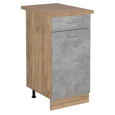 Vicco Keukenkast "R-Line", beton, 40 cm PT eiken, voor vrije combinatie in modulaire keukensystemen Vicco Keukenkast "R-Line", beton, 40 cm PT eiken, voor vrije combinatie in modulaire keukensystemen