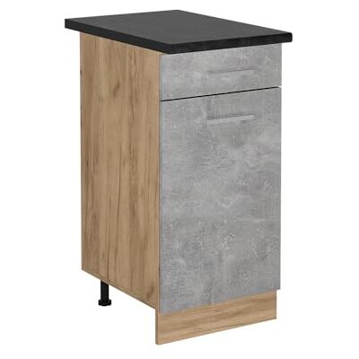 Vicco Keukenkast "R-Line", beton, 40 cm, PT antraciet, voor vrije combinatie binnen modulaire keukensystemen 1 Tiroir · Plan de travail incl. · Pieds réglables en hauteur · ✓ Accès facile · Librement combinable Vicco Keukenkast "R-Line", beton, 40 cm, PT antraciet, voor vrije combinatie binnen modulaire keukensystemen 1 Tiroir · Plan de travail incl. · Pieds réglables en hauteur · ✓ Accès facile · Librement combinable